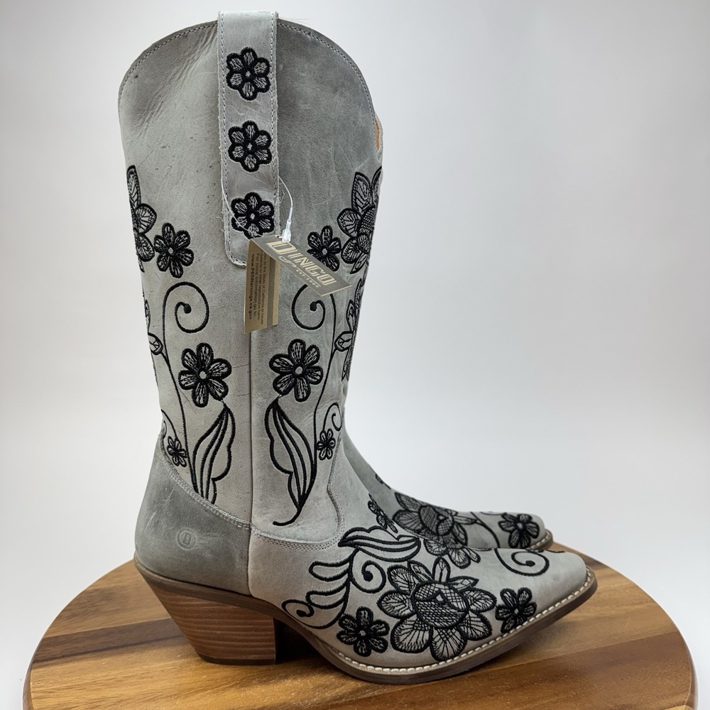 New NWT Womens Dingo Swing Leather Embroidered Floral Western Boots Size 10 M